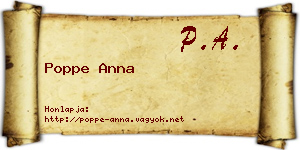 Poppe Anna névjegykártya