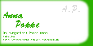 anna poppe business card